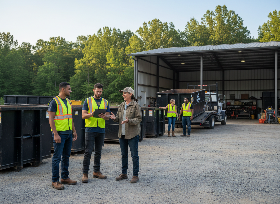 The Forward Dumpster Rental Calhoun team at work in Calhoun